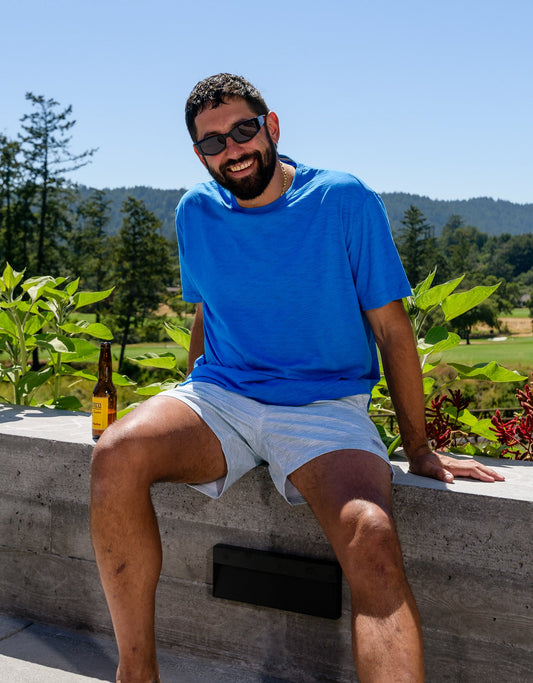 SOLID BLUE - SLUB PIMA TEE