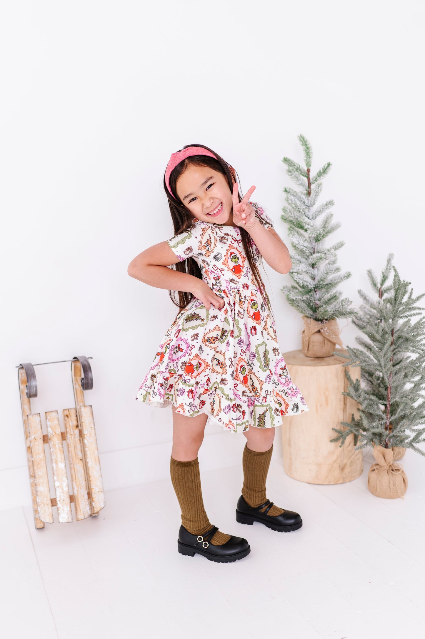 Framed Grinch | Collard Twirl Dress