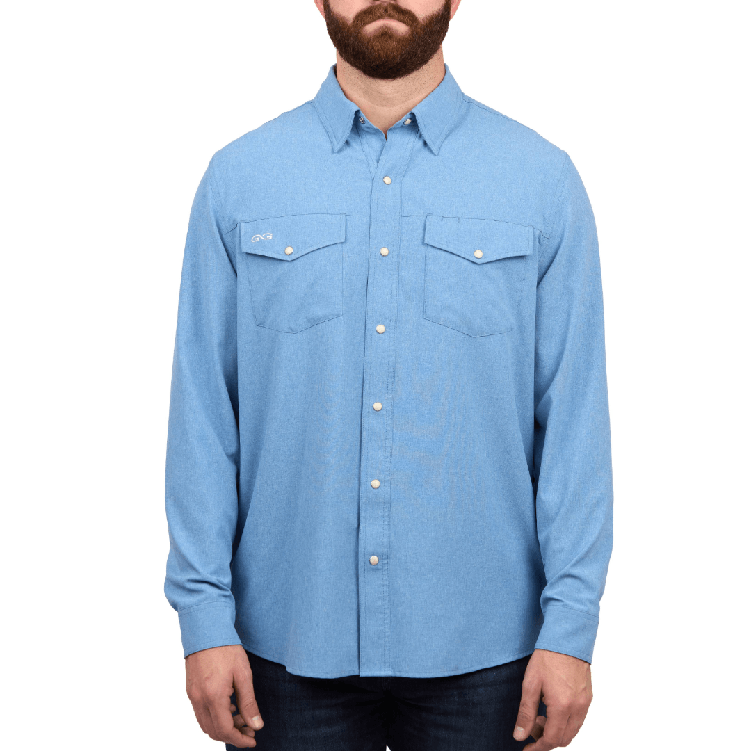 Off-Road Blue StockYard Shirt | Long Sleeve