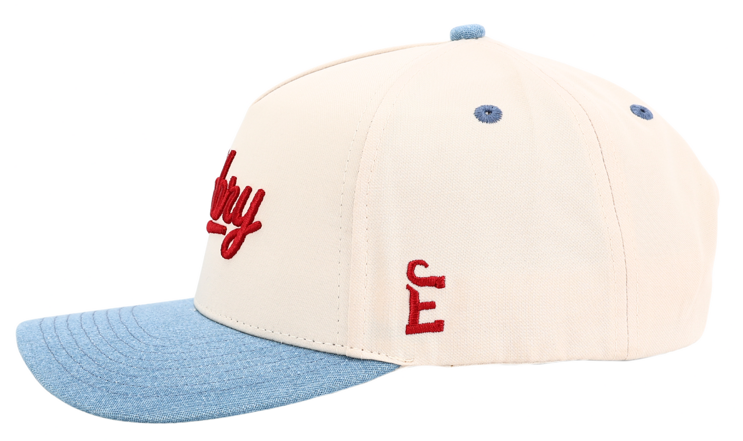 Cream/Denim - 3D Logo