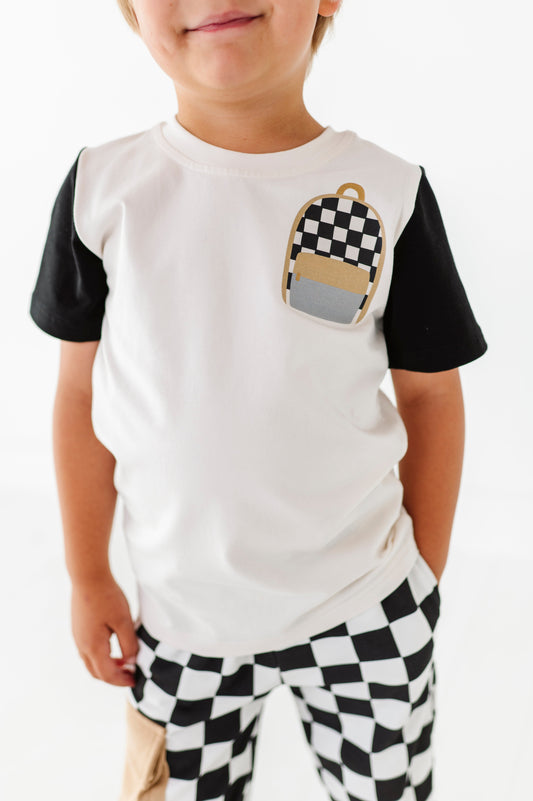 Boy Backpack Colorblock Tee(cool to be kind on back)