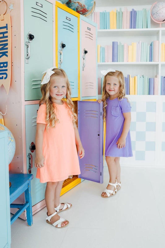 Neon Coral T-Shirt Dress