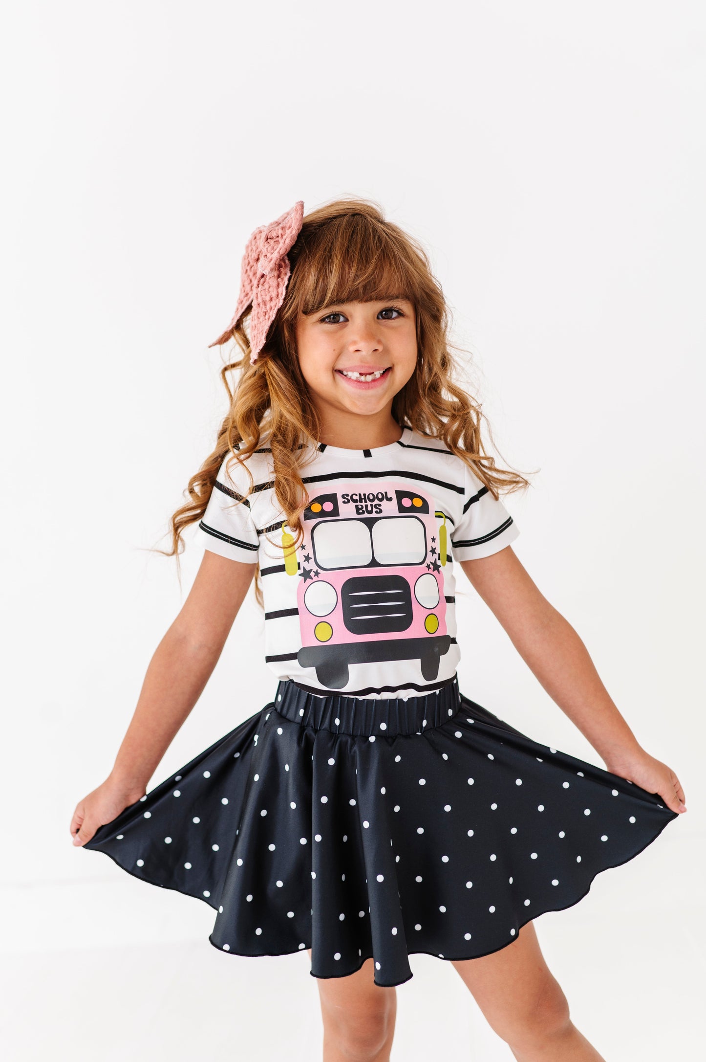 Black Dotty Spin Skort