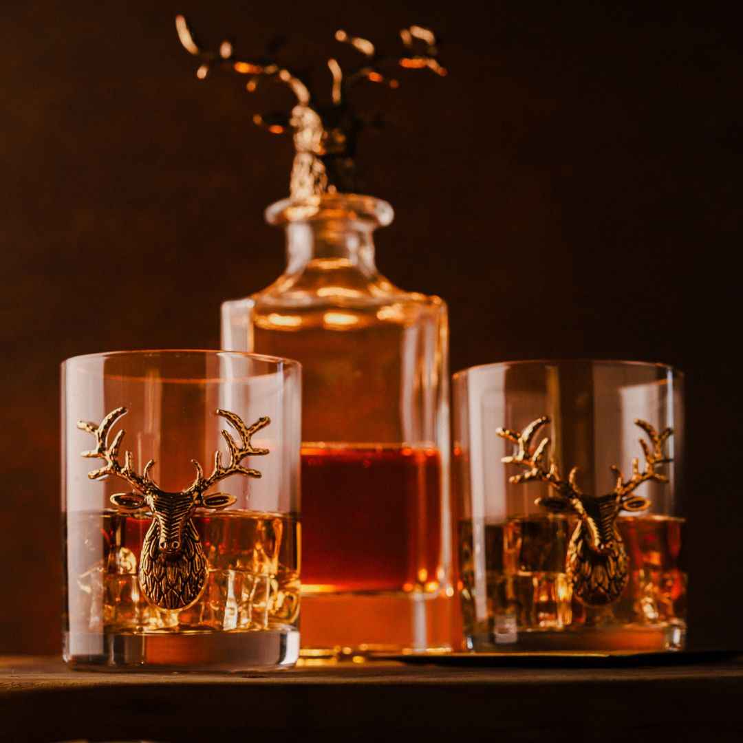 Gold Stag Deer Decanter