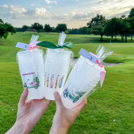 Holiday Golf Cart Frosted Cup