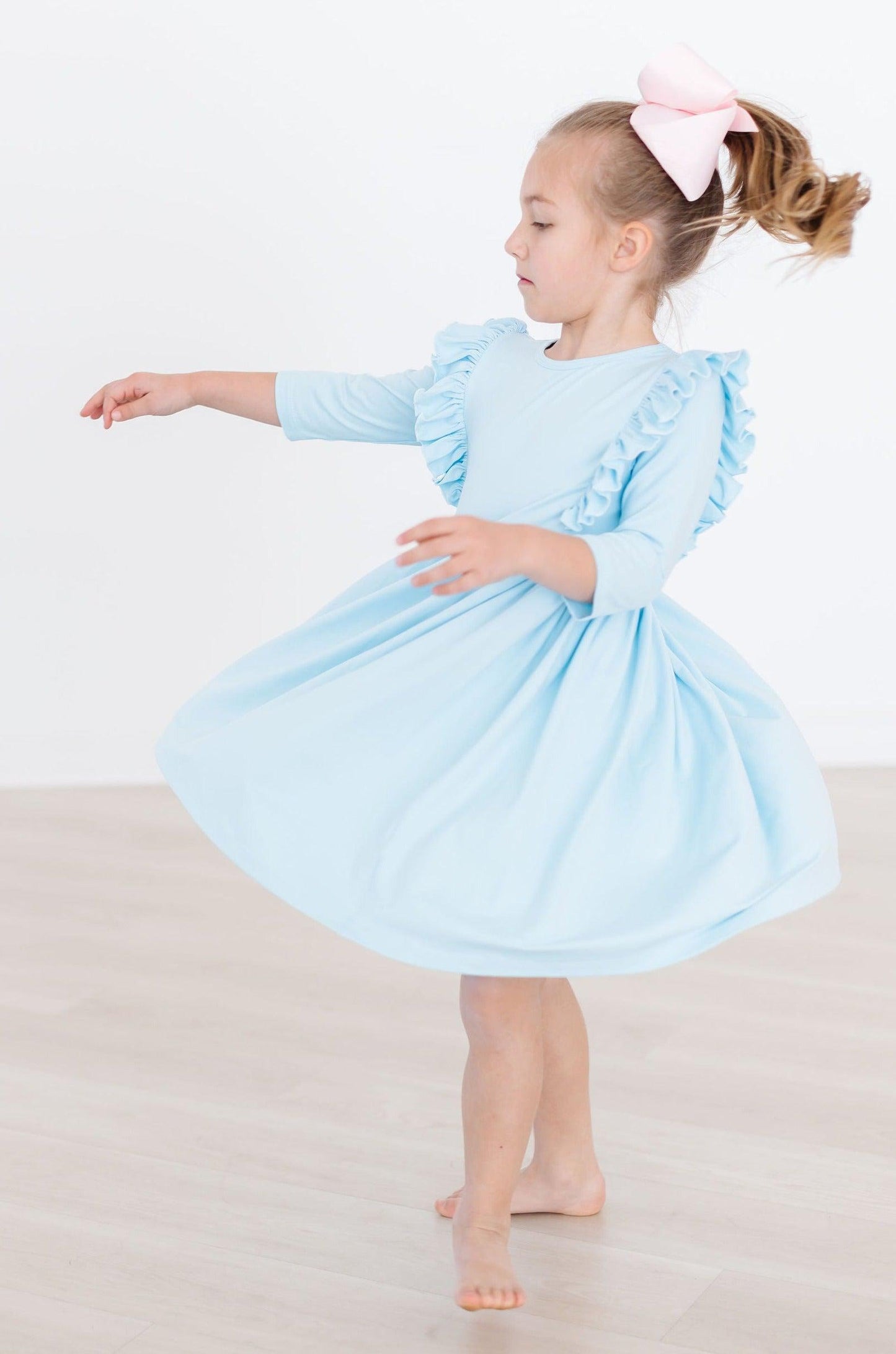 SALE Bluebird 3/4 Sleeve Ruffle Twirl Dress