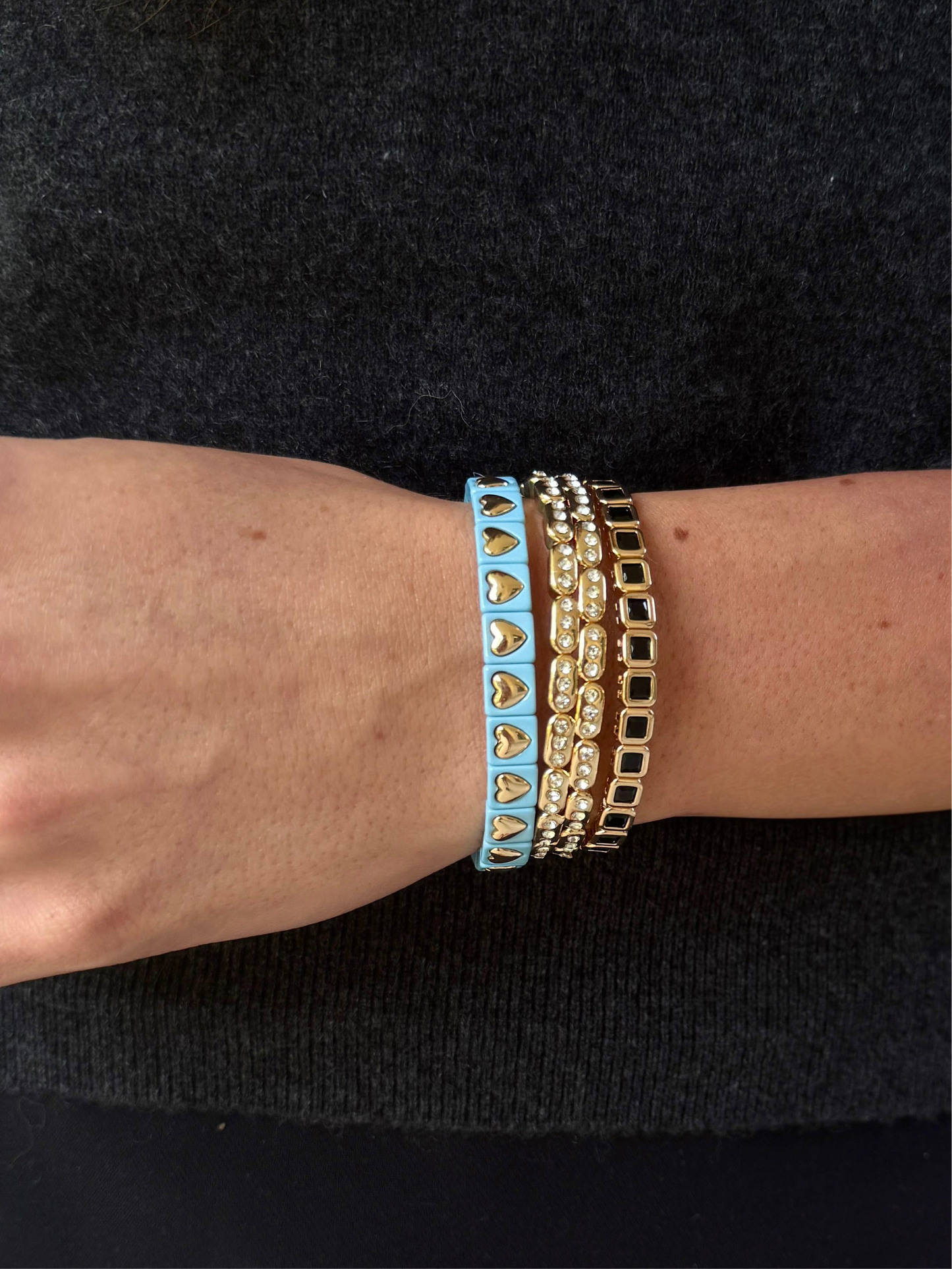 The Colored Bubble Heart Bracelet