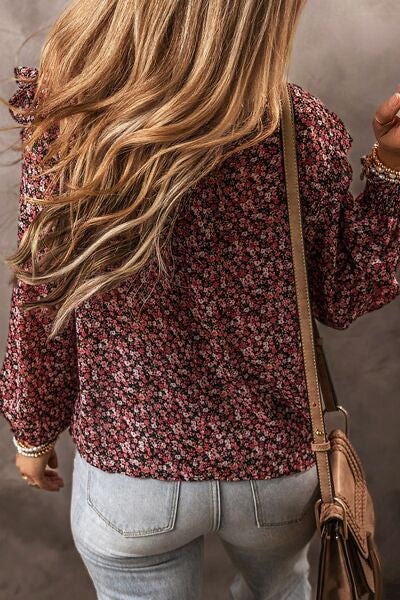 Riley Ruffle Floral Long Sleeve Blouse