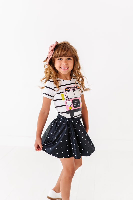 Black Dotty Spin Skort