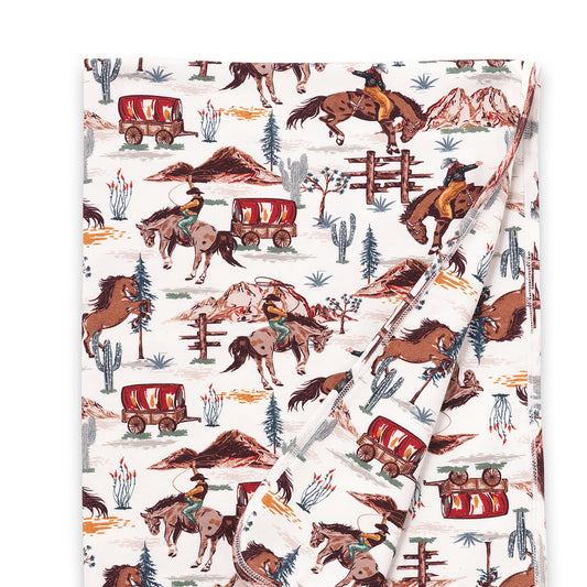 Cowboy Western Spirit Baby Boy Bamboo Stroller Blanket