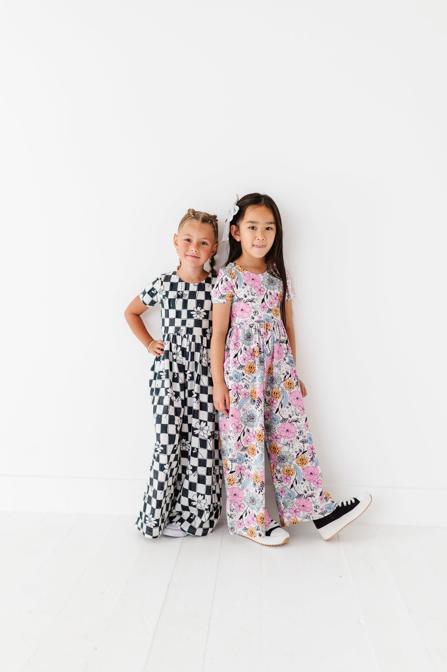 Floral Check Romper