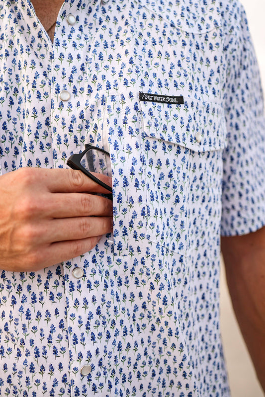 Bluebonnet Pearl Snap Fishing Shirt