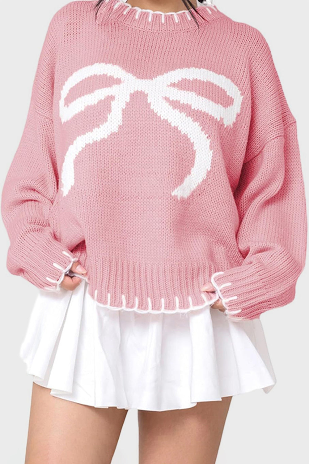 Bow Long Sleeve Sweater - 3 Color Options!