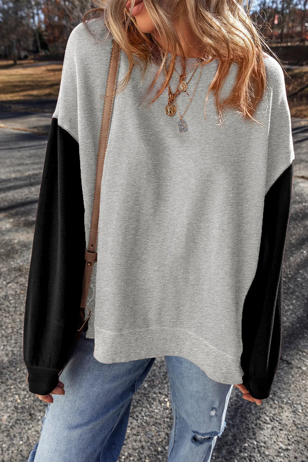 Contrast Long Sleeve Sweatshirt
