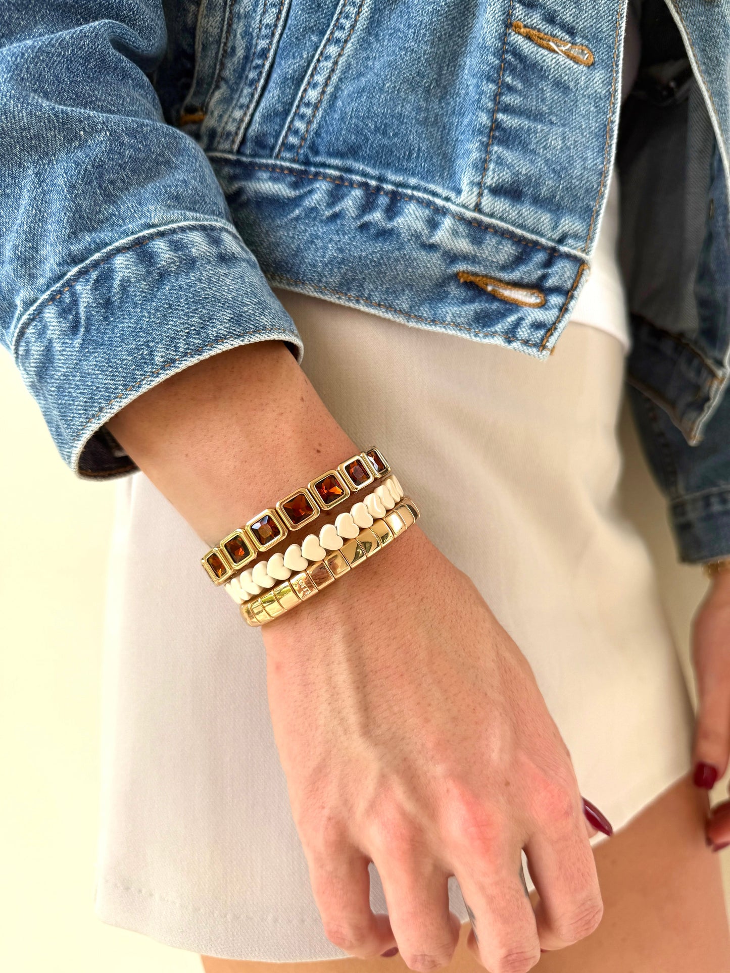 Ivory Mini Hearts Bracelet