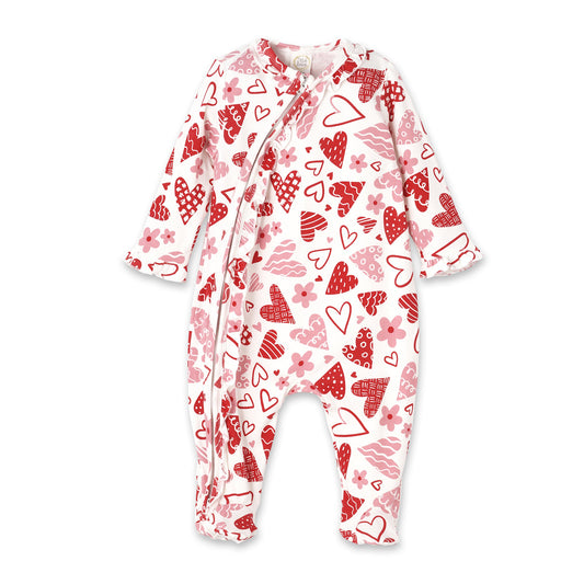 Sweetheart Bamboo Baby Ruffle Zipper Romper