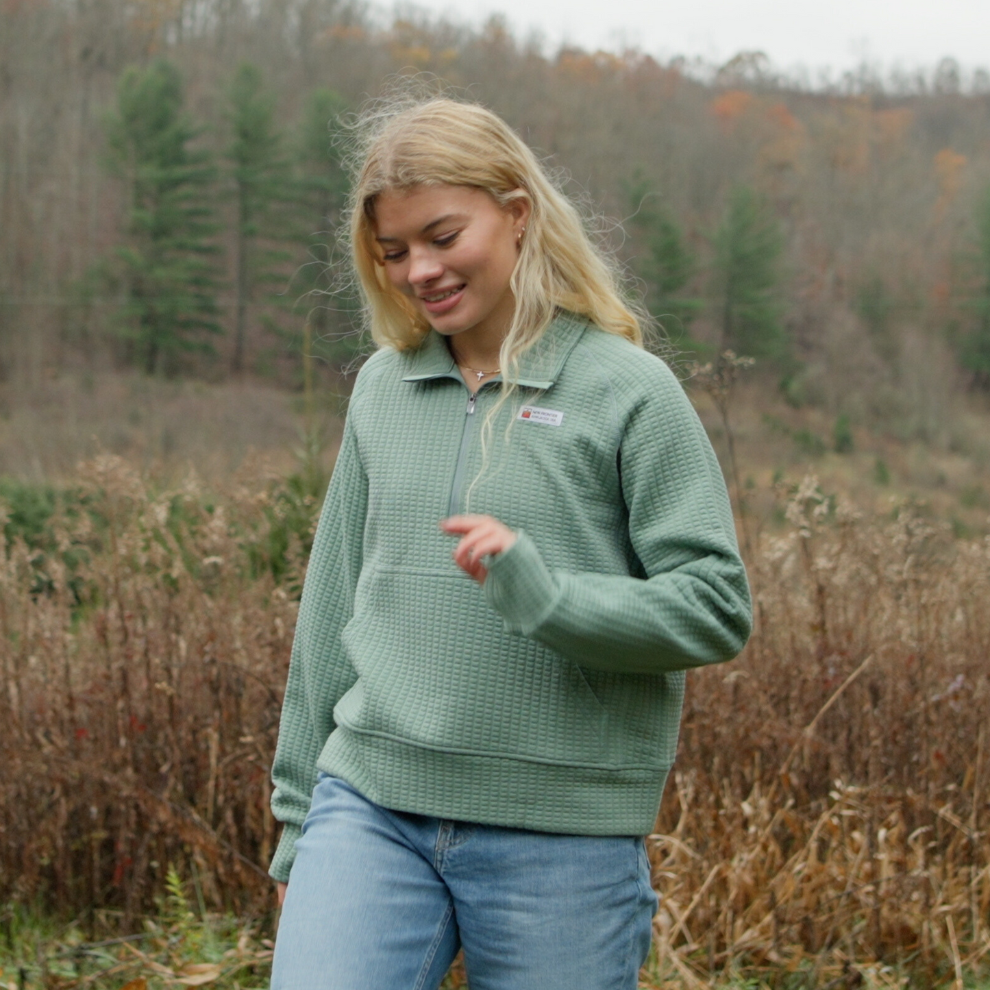 Women's Waffle 1/2 Zip (Cypress)