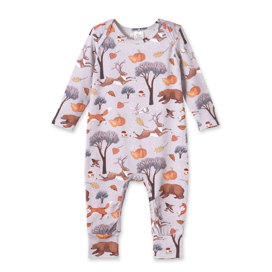 Autumn Woodland Baby Romper - Soft Bamboo Fall Outfit