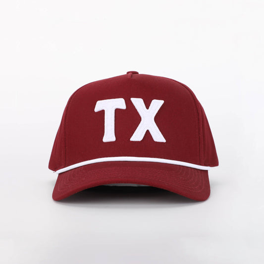 Texas / TX Hat in College Maroon