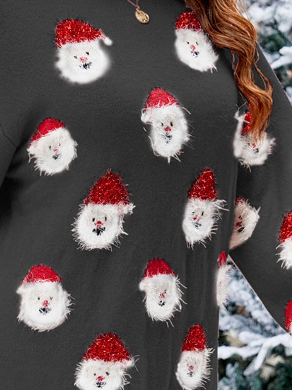 Santa Dropped Shoulder Sweater Dress - Multiple Colors