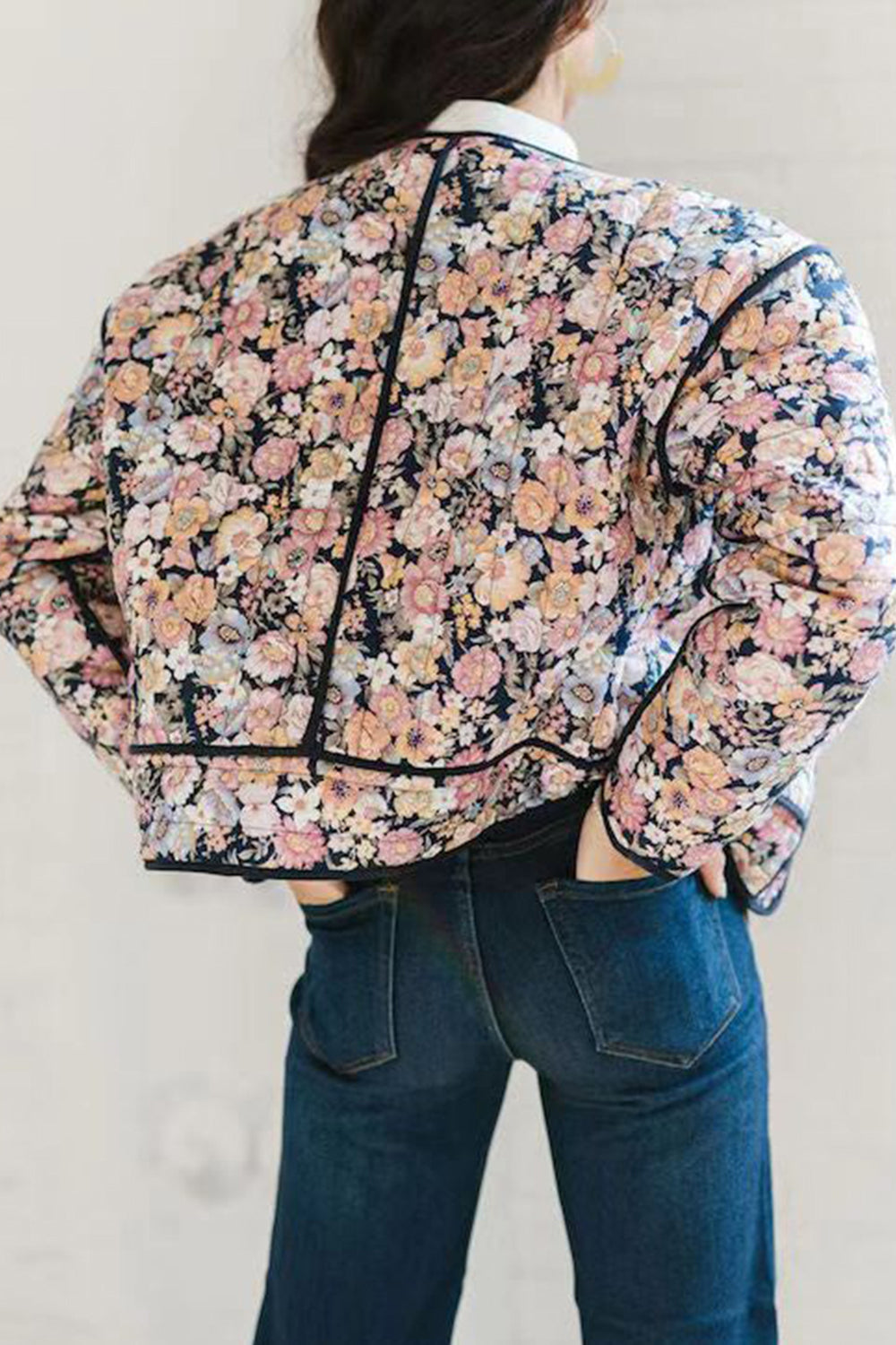 Floral Quilt Button Up Jacket