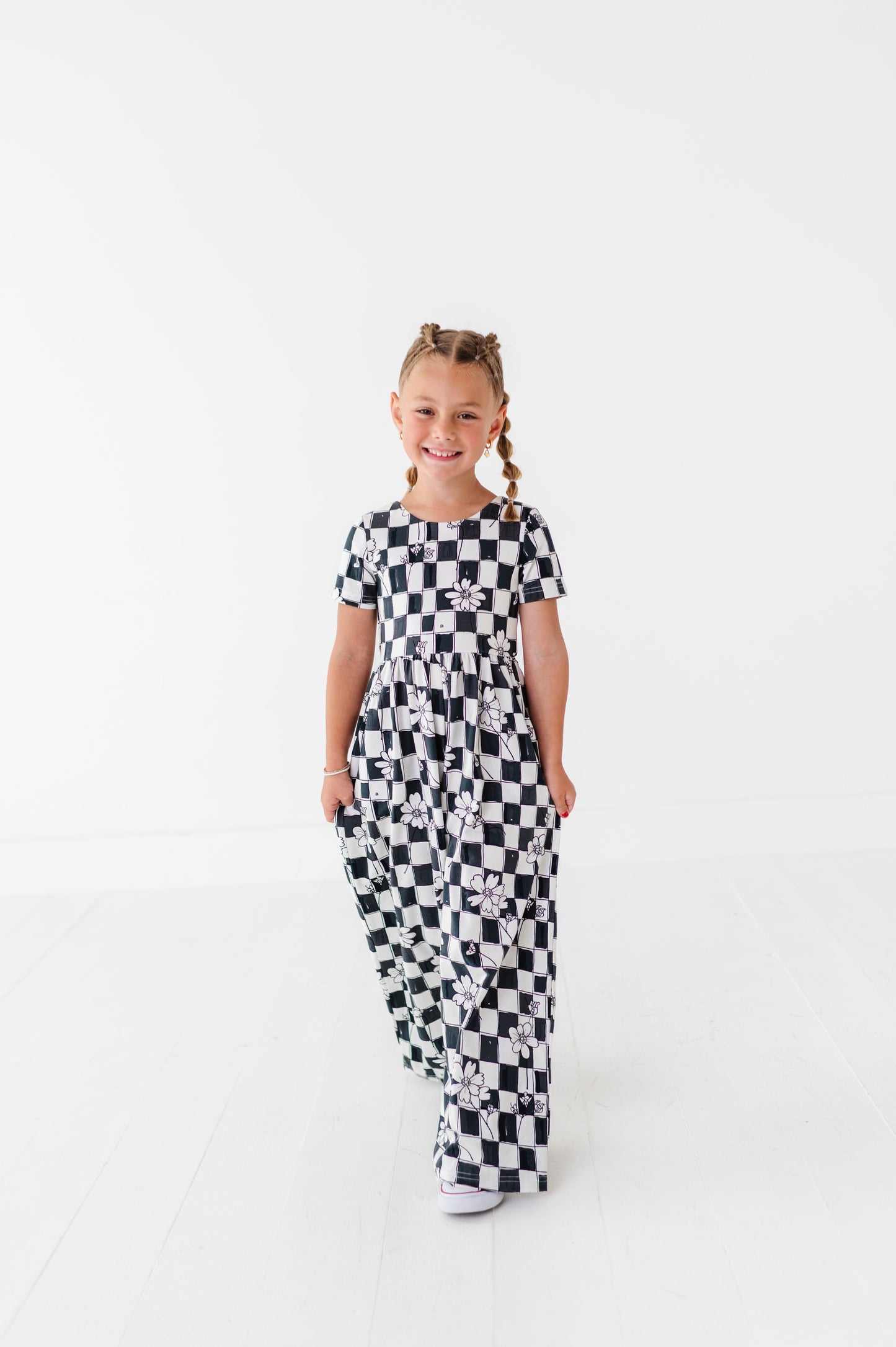 Floral Check Romper