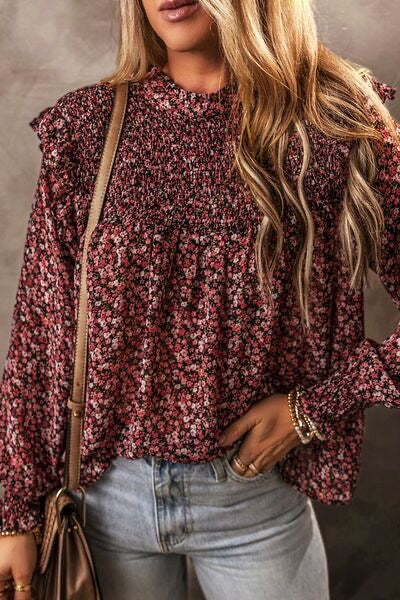 Riley Ruffle Floral Long Sleeve Blouse