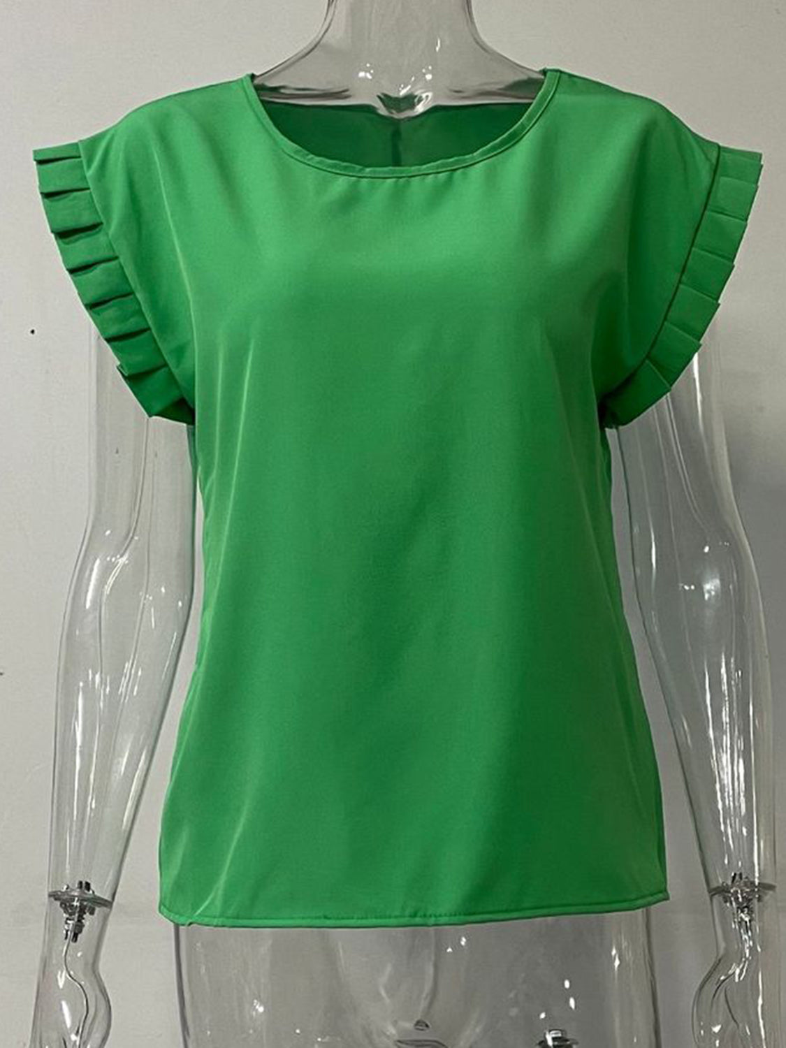 Ruffled Cap Sleeve Blouse