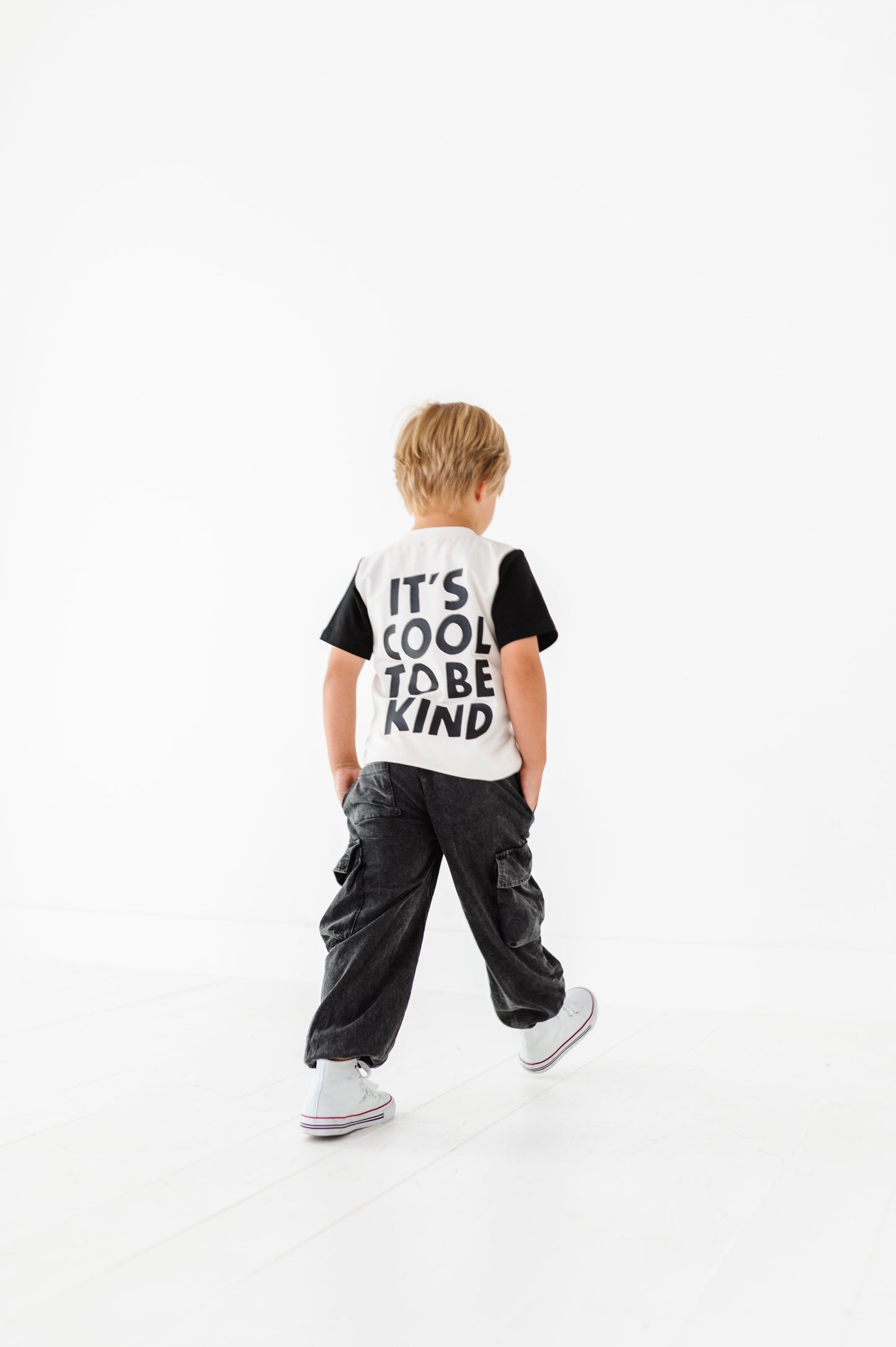 Boy Backpack Colorblock Tee(cool to be kind on back)
