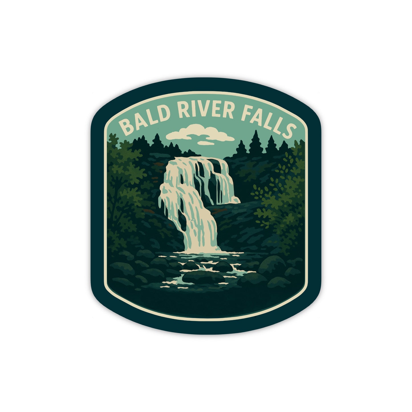 Waterfall Series: Bald River Falls Sticker
