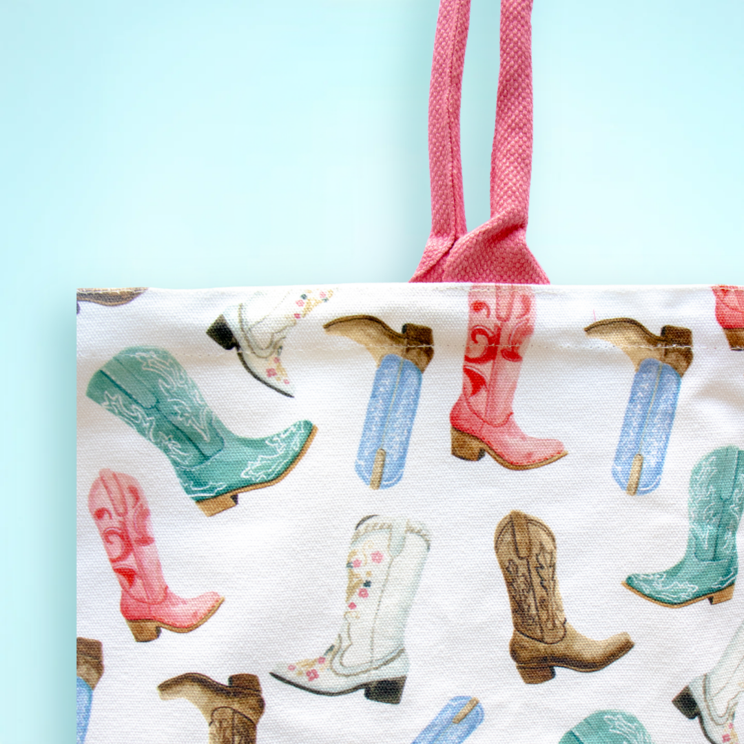 Colorful Cowboy Boots Tote Bag