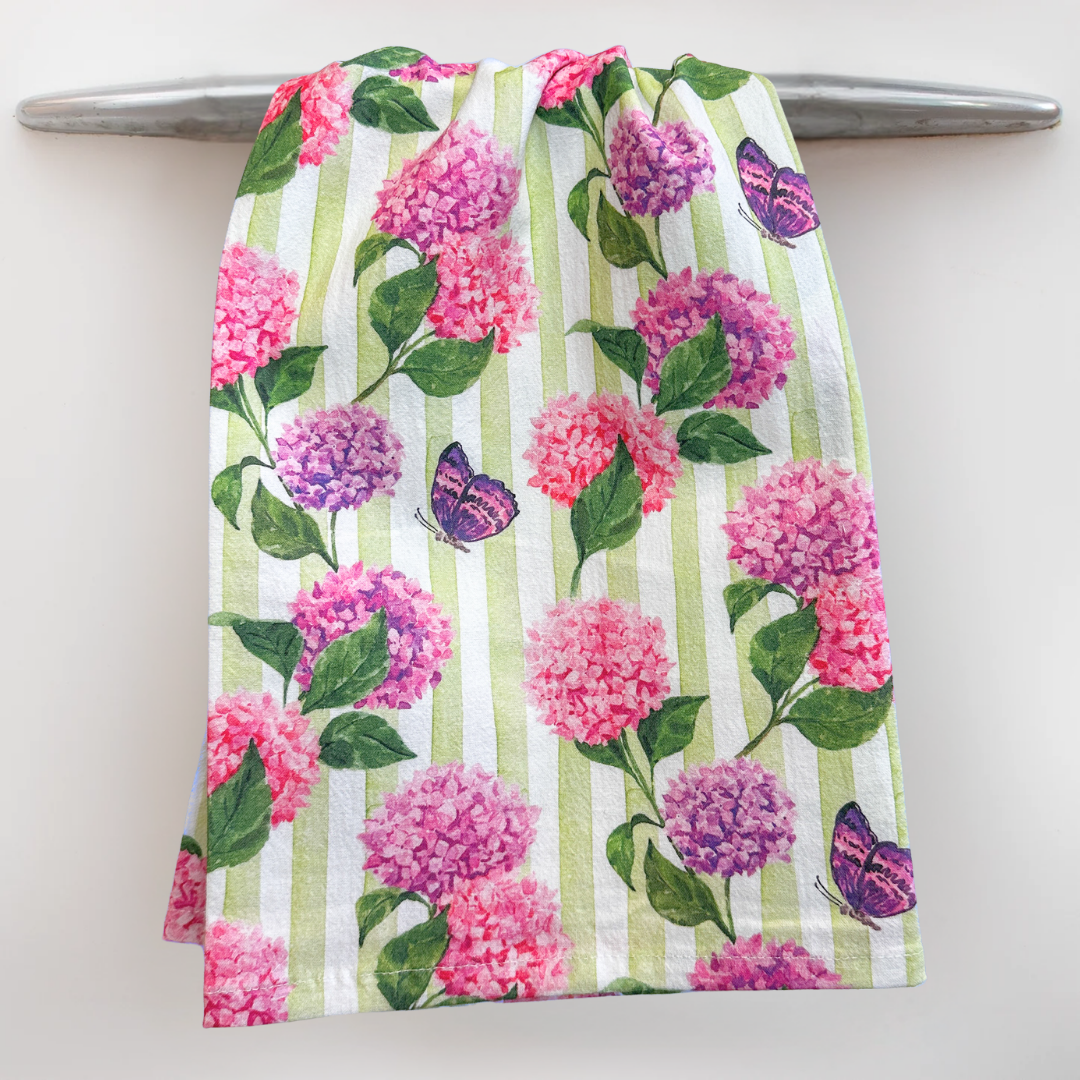 Pink Hydrangea Tea Towel