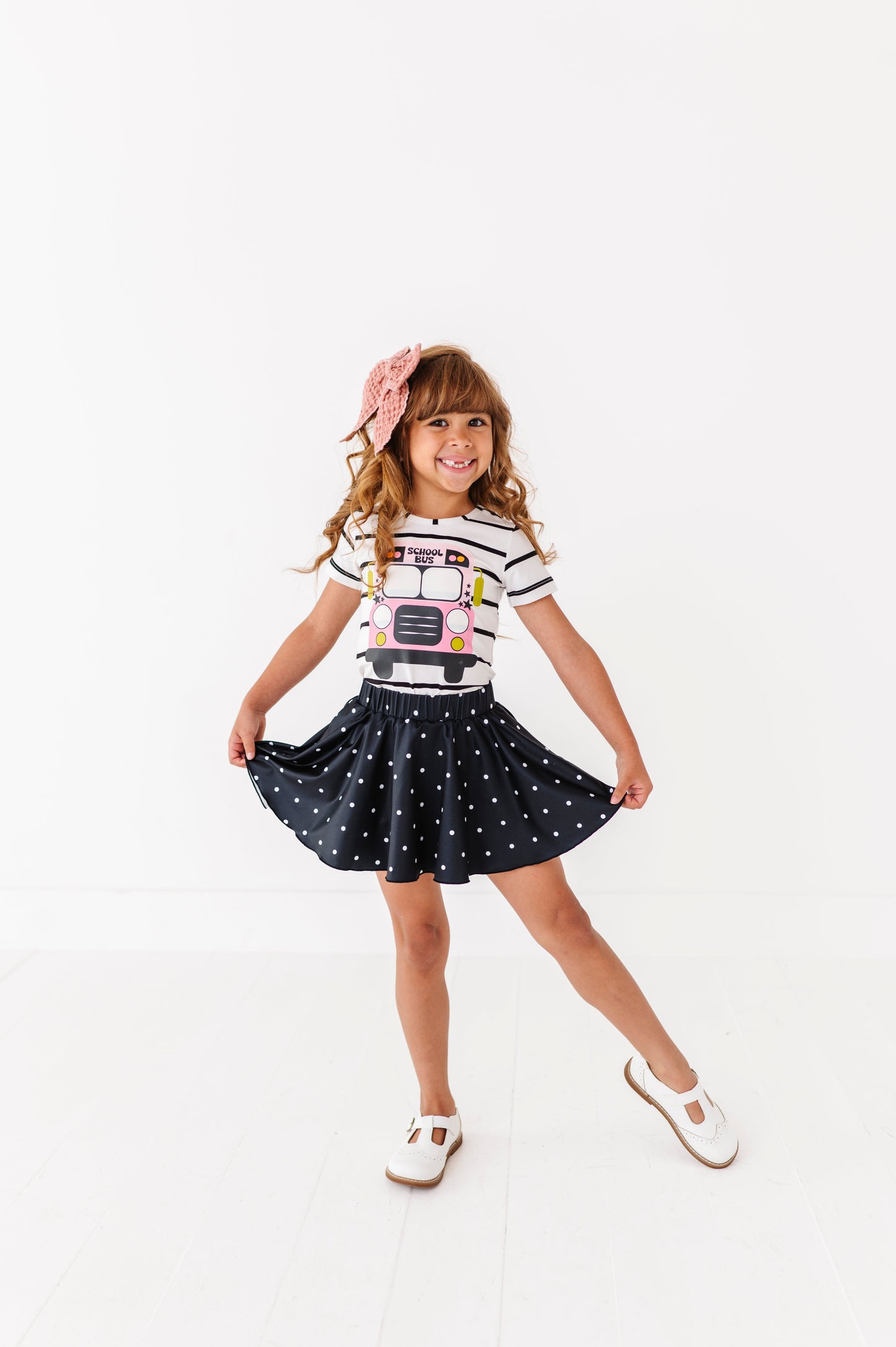 Black Dotty Spin Skort