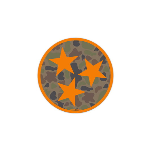 Holler Orange and TENNFADE™ Camo Tri Star Sticker