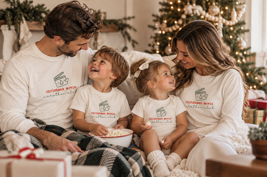 Christmas Movie Marathon Club Organic Baby Bodysuit