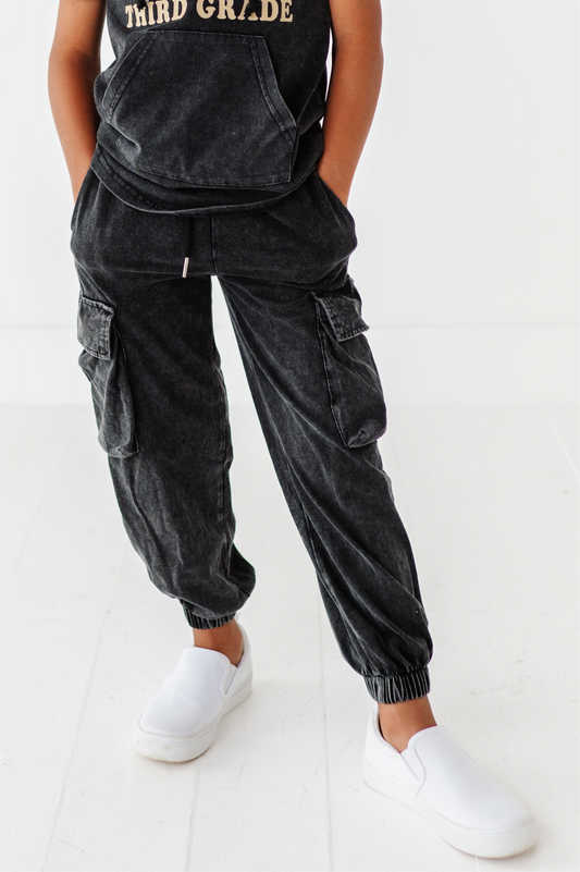 Vintage Black Cargo Joggers