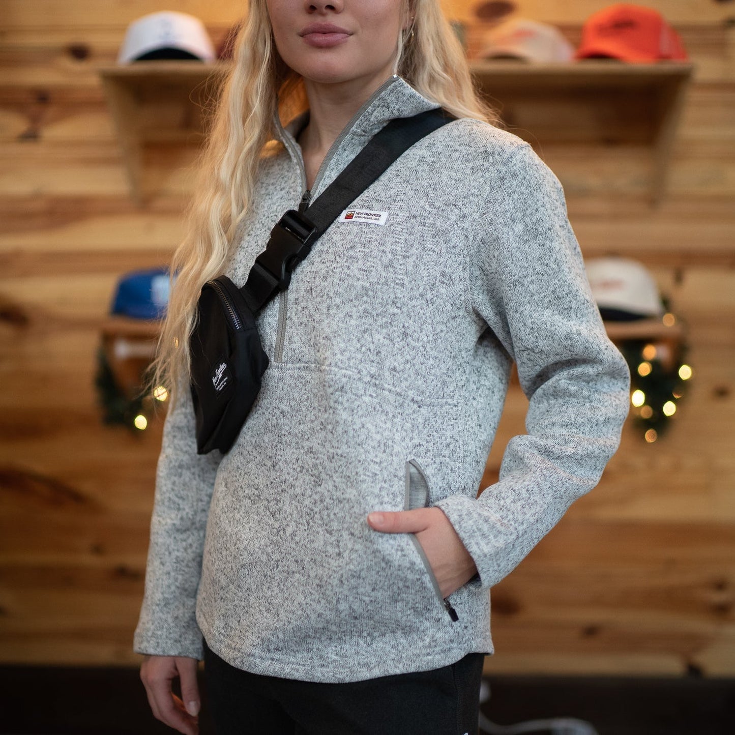 Women's Premium 1/4 Zip Pullover (Ash)