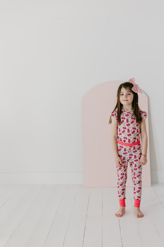 Cherry Pop Ruffled Two Piece