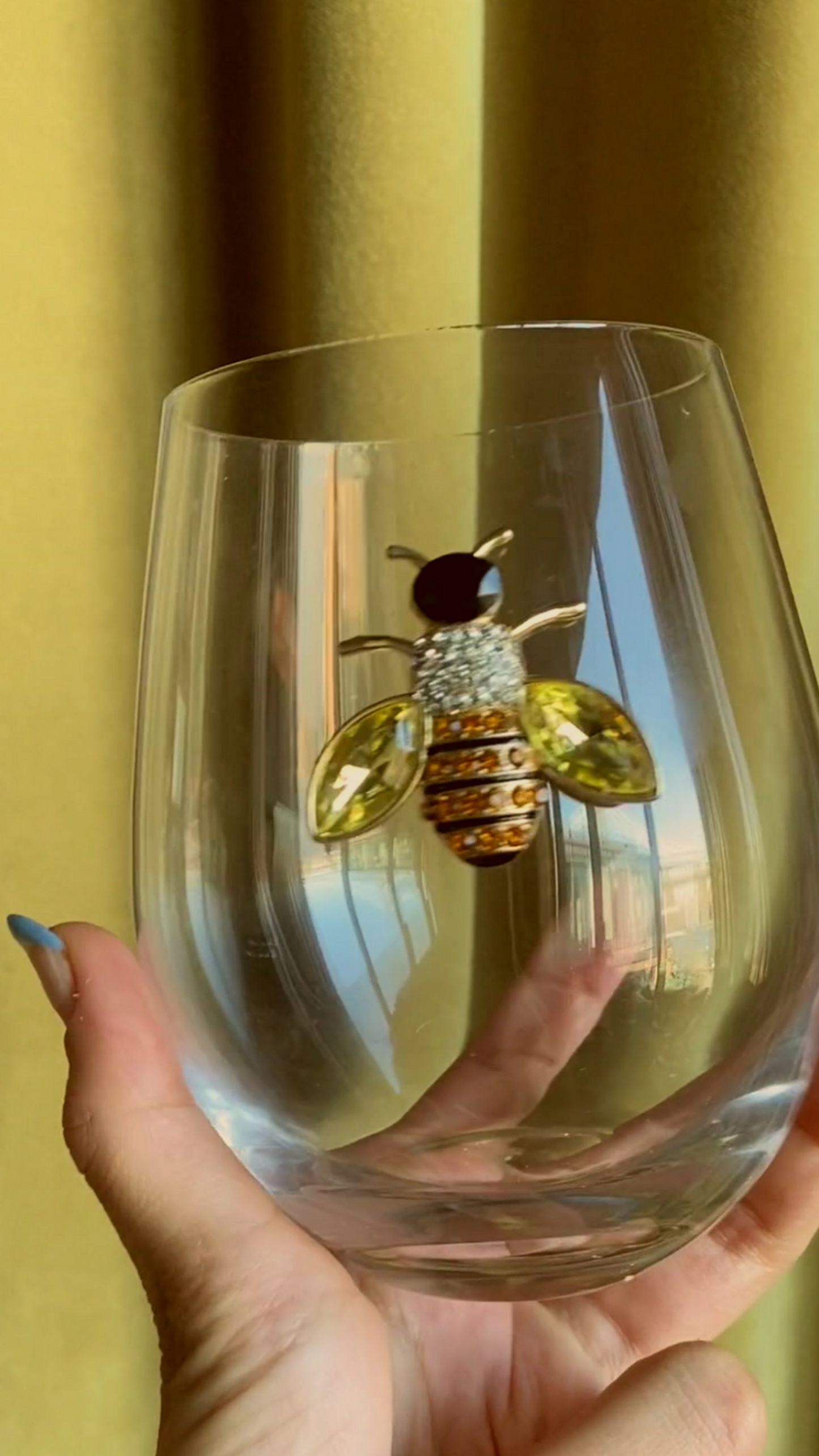 Jeweled Bee Wine Glasses