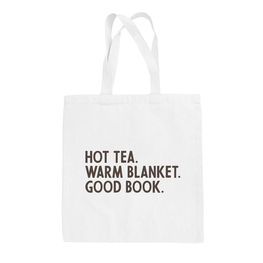 Hot Tea Warm Blanket Good Book (Tote Bag)