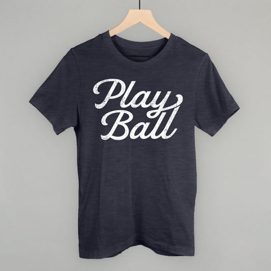 Play Ball (Vintage Script White)