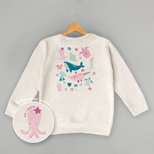 Pink Sea Animal Doodles (Kids Back Print)