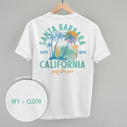Santa Barbara, CA Surf The Sun (Back Print)