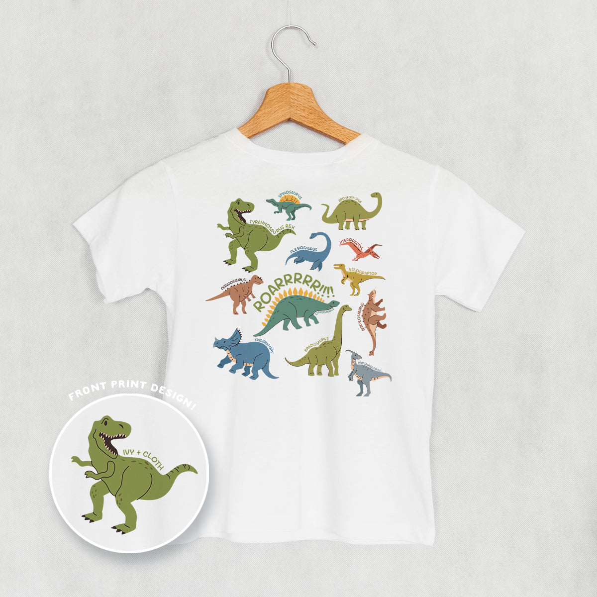 Dinosaur Doodles Blue/Green (Kids Back Print)