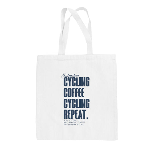 Saturday Cycling and Coffee Tote Bag