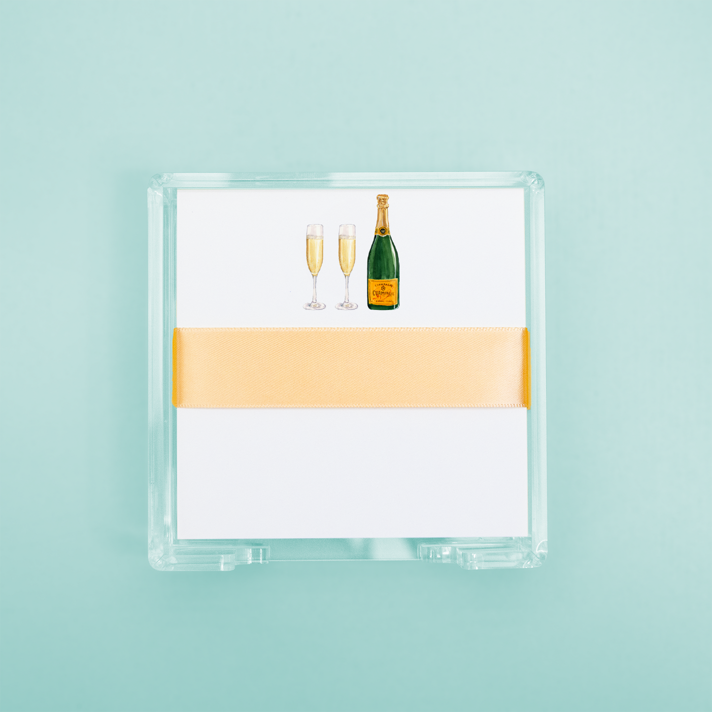 Champagne Bottle and glasses Desk Set