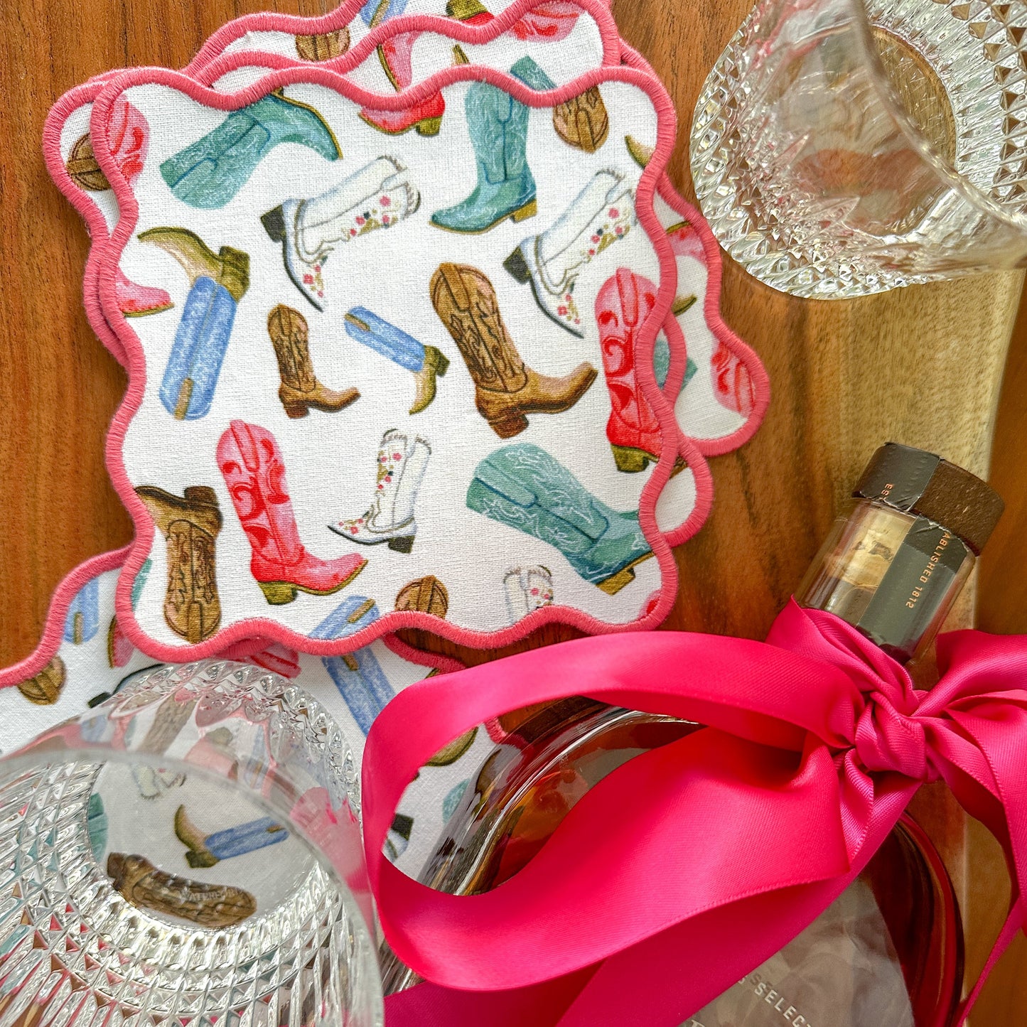 Colorful Cowboy Boots Cocktail Squares