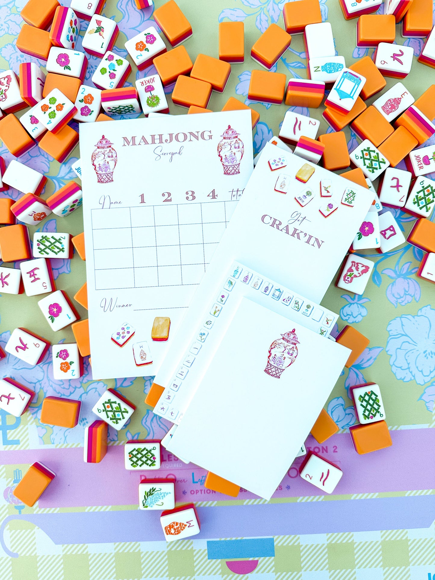 Orange Mahjong Ginger Jar Notepad