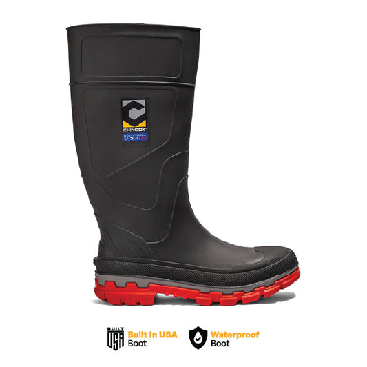 Kickaxe 15" Waterproof Rubber Boot - Grey/Orange