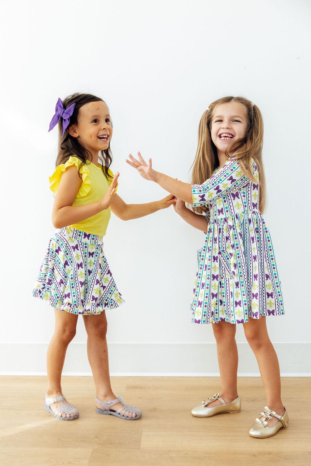 Mardi Gras Ruffle Twirl Skort